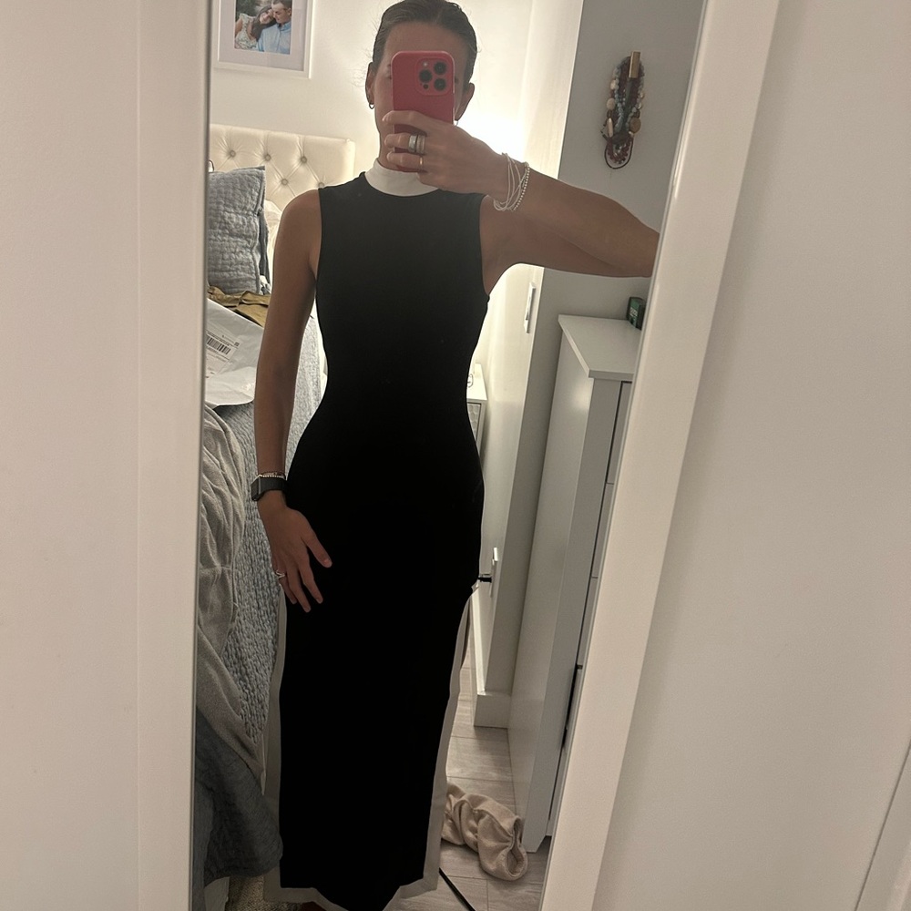 STAUD Black and White Sleeveless Maxi Dress - Picture 5 of 6